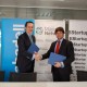 Héctor Casado y Alberto Maté, de Madrid Network y Banco Sabadell, respectivamente, en la firma del convenio. E. M.